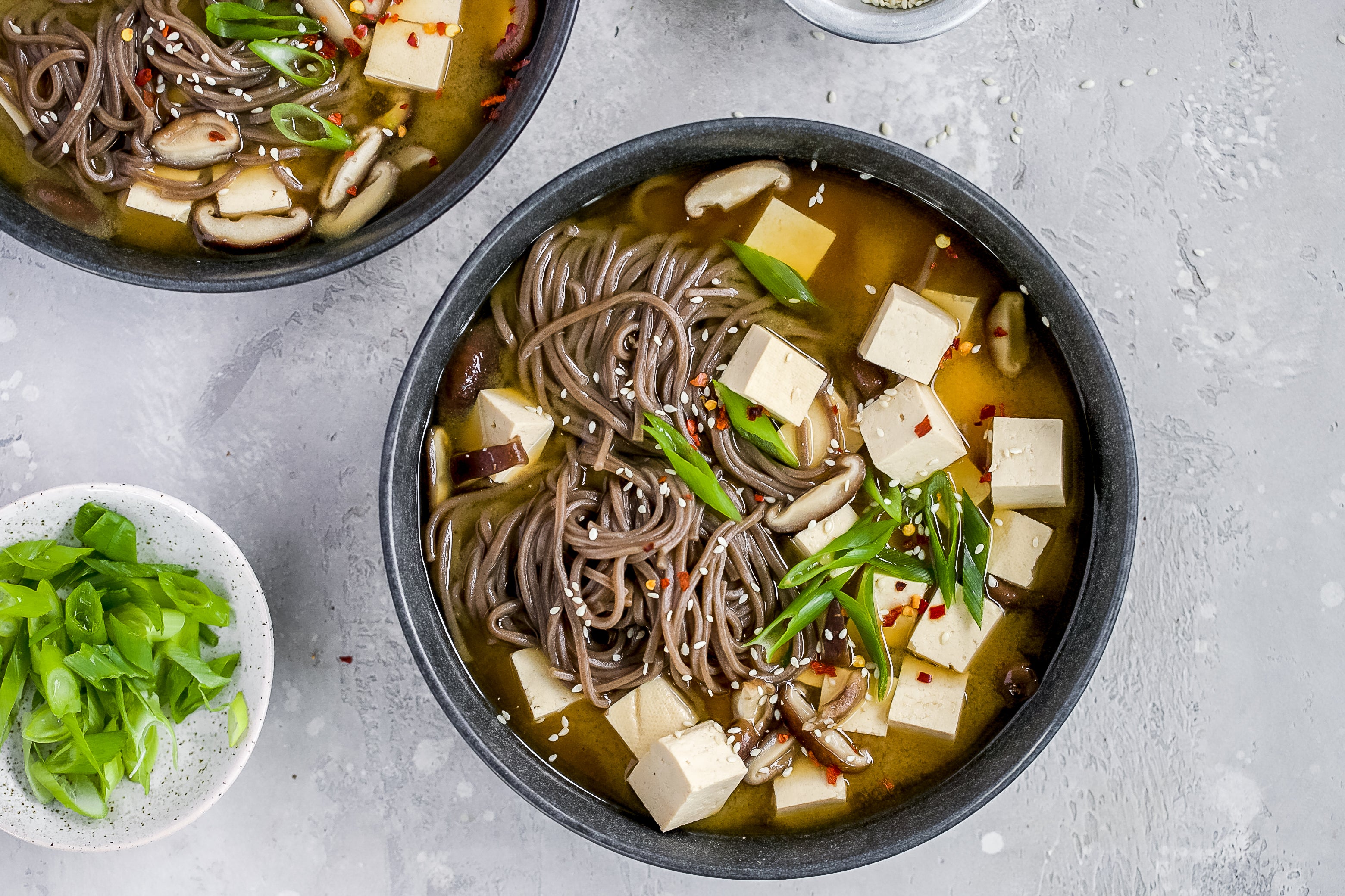 Mushroom and Soba Noodle Miso Soup Crisper