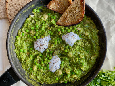 3. Green Shakshuka with Garlic Rubbed Sourdough