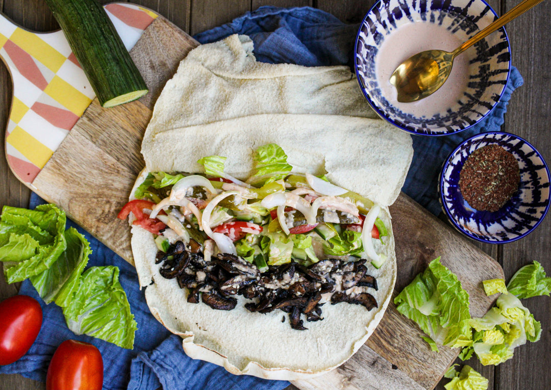 3. Portobello Shawarma Wraps – Crisper