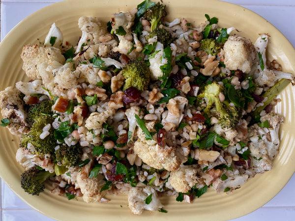 Za'atar Roasted Broccoli and Cauliflower Salad