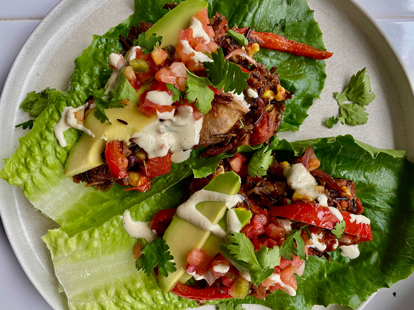 Mexican Wild Rice Lettuce Cups